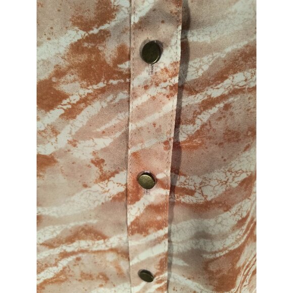 Maurices XL Button-Front Sleeveless Top Burnt Orange & White Zebra Print - Picture 4 of 6